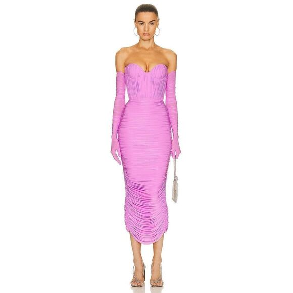 Alex Perry dalton column w gloves orchid pink AU4/US0 - Picture 2 of 13